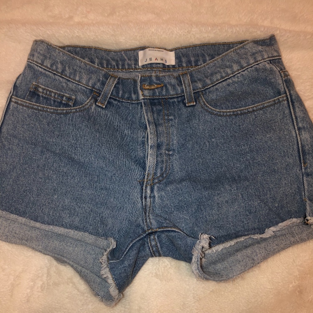 American Apparel High Waisted Jean Shorts